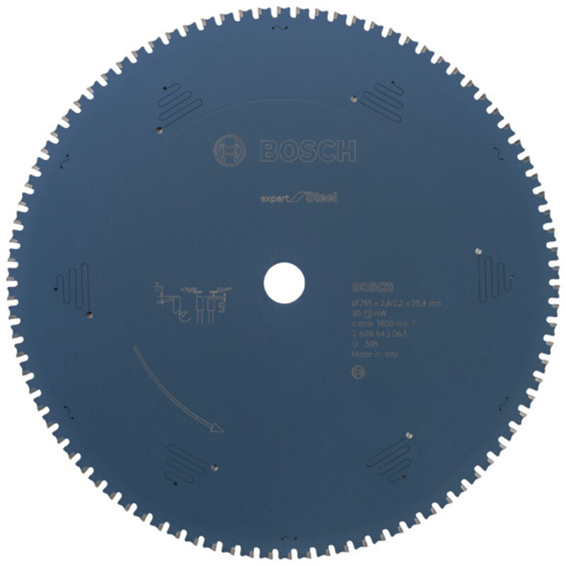 Bosch - Lama circolare Expert per acciaio 355 x 25,4 x 2,6 mm, 90