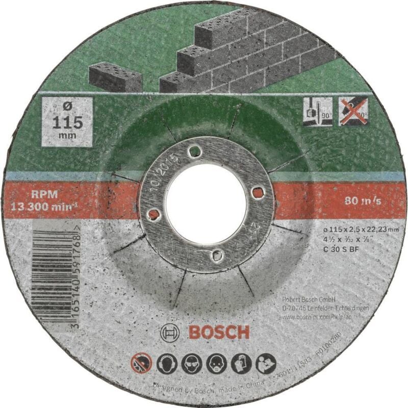 Set 5 pz mola taglio pietra 115x2,5MM - Bosch