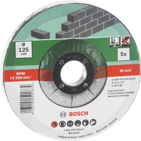 Bosch Accessories C 30 S BF 2609256334 Trennscheibe gekröpft 115 mm 5 St. Stein, Beton