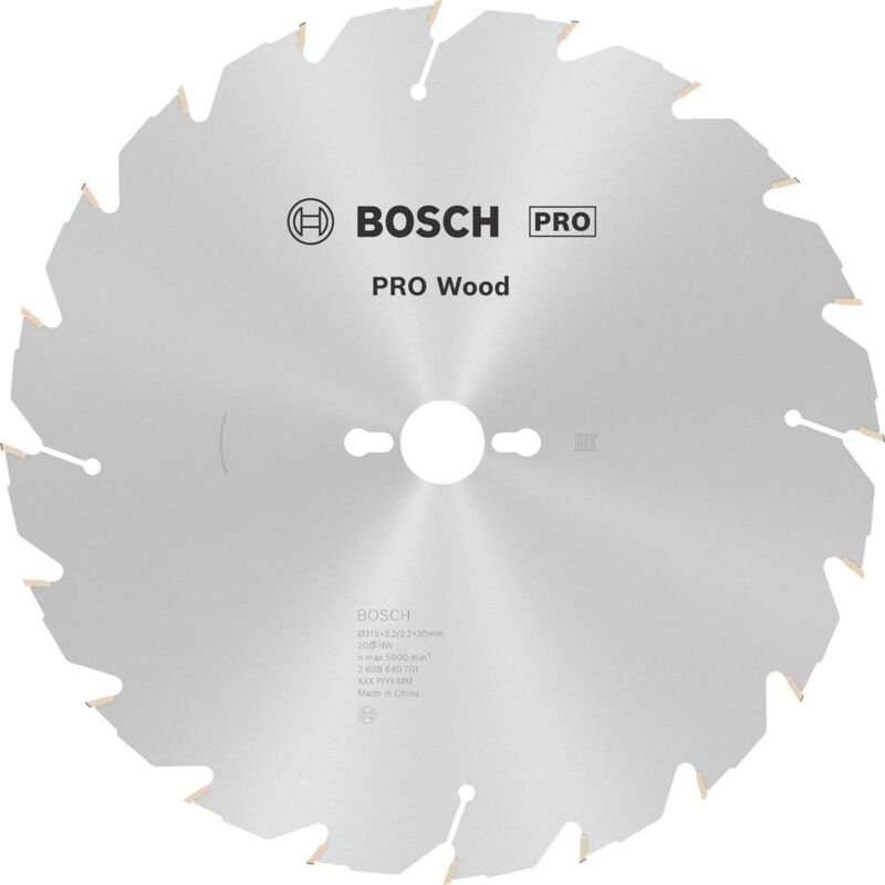 Bosch - Accessories Construct Wood 2608640701 Lama circolare in metallo duro 315 x 30 x 3.2 mm Numero di denti: 20 1 pz.