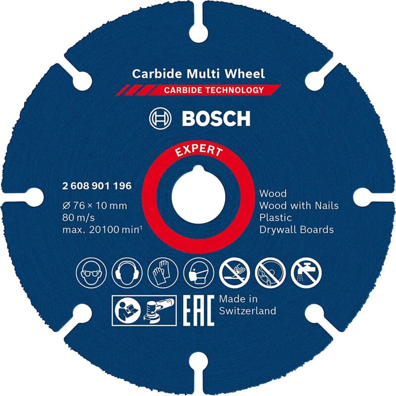 Bosch - Disco in carburo multimateriale Expert 76 mm - 2608901196