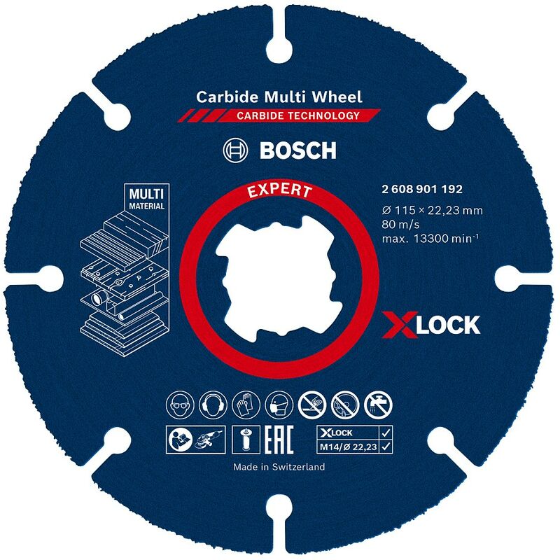 Image of Disco da taglio Bosch x-lock expert Carbide Multi Wheel ø 115 x 22,23 mm (2 608 901 192)