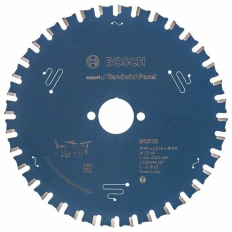 BOSCH Professional 2608644367 Expert per Lama per pannelli sandwich de Sega circolare (190 x 30 x 2 mm, 36 denti), Colore:, Ø 190 mm