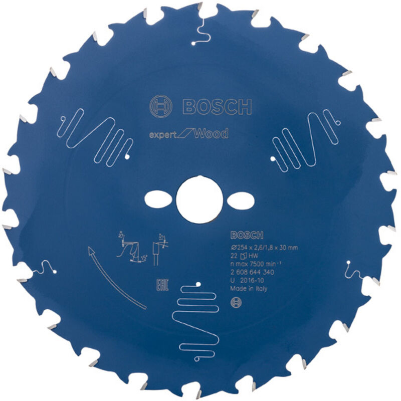 Bosch - Accessories Expert for Wood 2608644340 Lama circolare 254 x 30 x 1.8 mm Numero di denti: 22 1 pz.