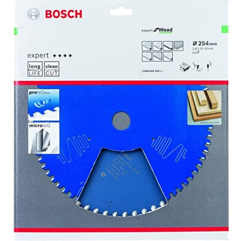 Bosch - Lama circolare carbide Expert per legno 254 x 30 x 2,6 54 denti