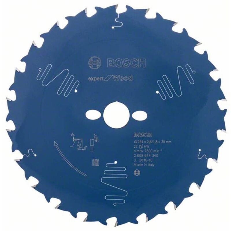Bosch - Accessories Expert for Wood 2608644340 Lame de scie circulaire 254 x 30 x 1.8 mm Nombre de dents: 22 1 pc(s)