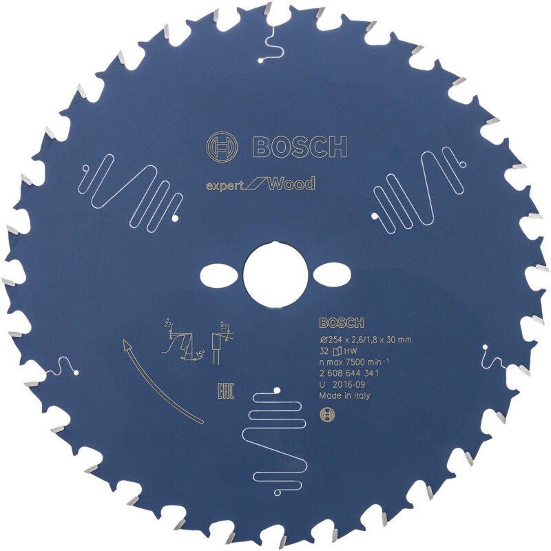 Lame pour scie circulaire 254 x 30 x 1.8 mm Bosch Accessories 2608644341 Nombre de dents par pouce : 32 1 pc