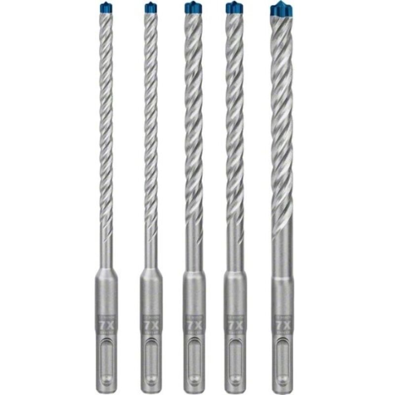 Set di 5 punte per calcestruzzo Bosch SDS-Plus 7X Expert 6/6/8/8/10 mm - 2608900198