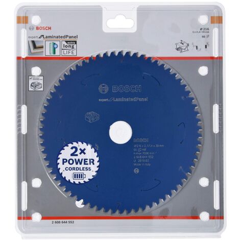 Bosch Accessories Lama Per Sega Circolare Expert For Laminated Panel (Truciolato, 216 x 30 2.1 mm, 66 Denti, Accessorio A Batteria)