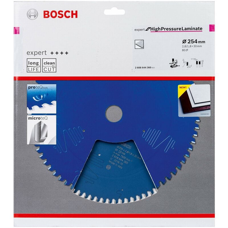 Image of Bosch Professional Lama per sega circolare High-Pressure Laminate (per laminato ad alta pressione, 254 x 30 x 2.8 mm, accessorio per sega circolare)