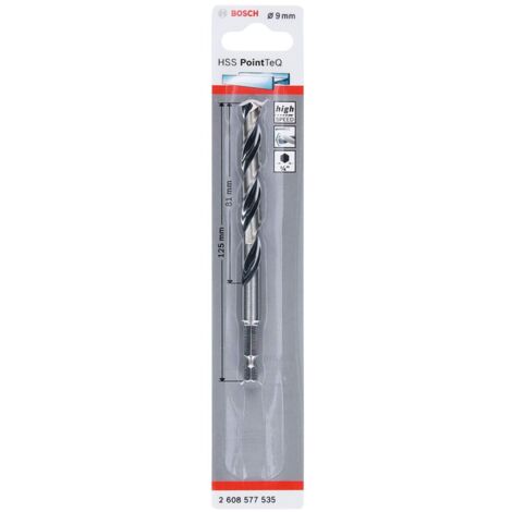 Bosch Accessories PointTeQ Punta per trapano esagonale per metallo, diametro 9 mm, lunghezza 81 mm, lunghezza totale 125 mm, accessori per avvitatore e trapano avvitatore a percussione