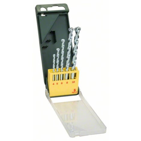 Bosch Accessories Promoline 2607019438 Hartmetall Stein-Spiralbohrer-Set 5teilig 4 mm, 5 mm, 6 mm, 8