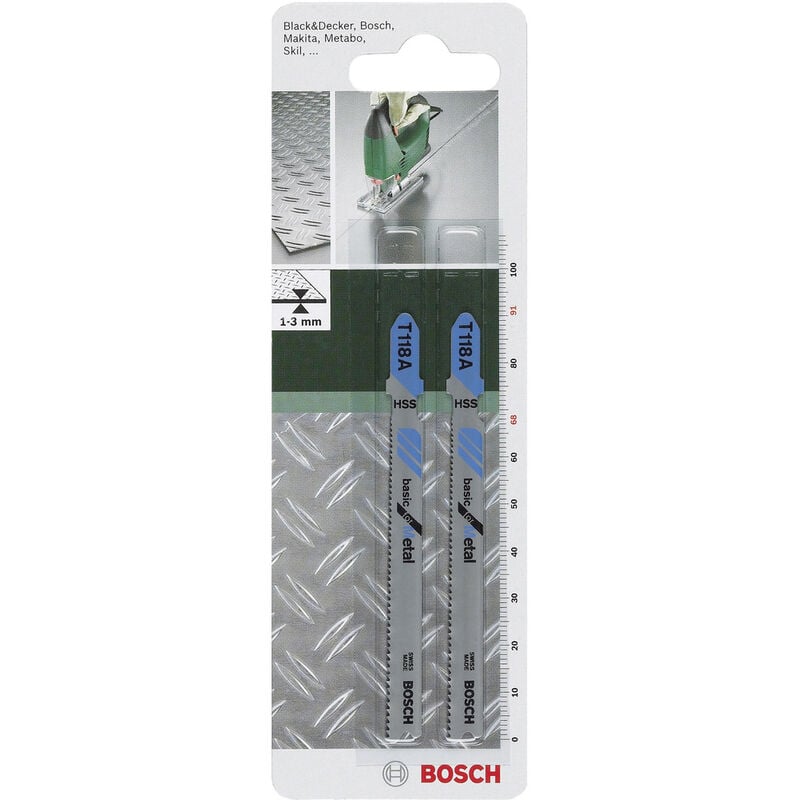 Image of Bosch - Accessories 2609256729 Stichsägeblatt hss, t 118 a Basic for Metal 2 St.