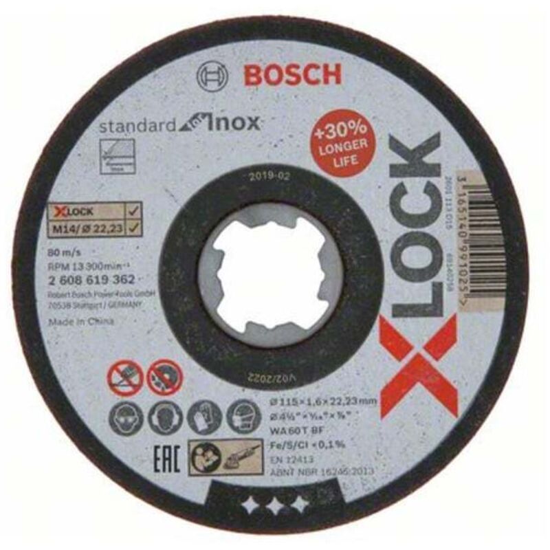 Bosch Disque à tronçonner X LOCK Standard for Inox 115 x 1 6 mm T41 2608619362 - vue 2