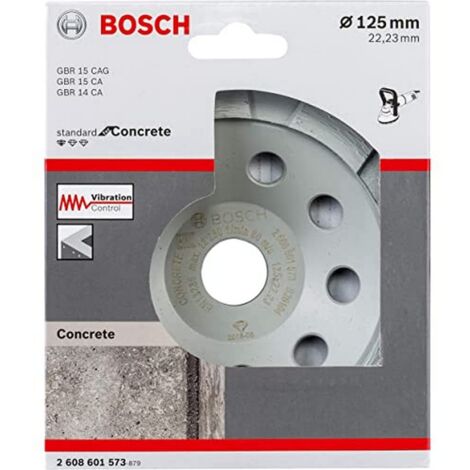 Bosch AccessoriesAccessories 2608601573 Mola a Tazza Diamantata Standard for Concrete per Calcestruzzo, Accessorio per Smerigliatrice Angolare, 0 W, 0 V, Nero, 125 x 22.23 x 5 mm