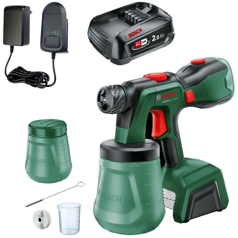 Bosch AdvancedSpray 18v 18V-500 Cordless Paint Spray System 1 x 2.0Ah Battery