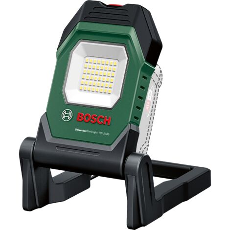 Bosch Akku- LED-Arbeitsleuchte/Baustellenlampe/mobiler Strahler UniversalWorkLight 18V-2100 (max. 2100 Lumen, 3 Helligkeitsstufen, Kopf mit 10 Klapppositionen, ohne Akku)