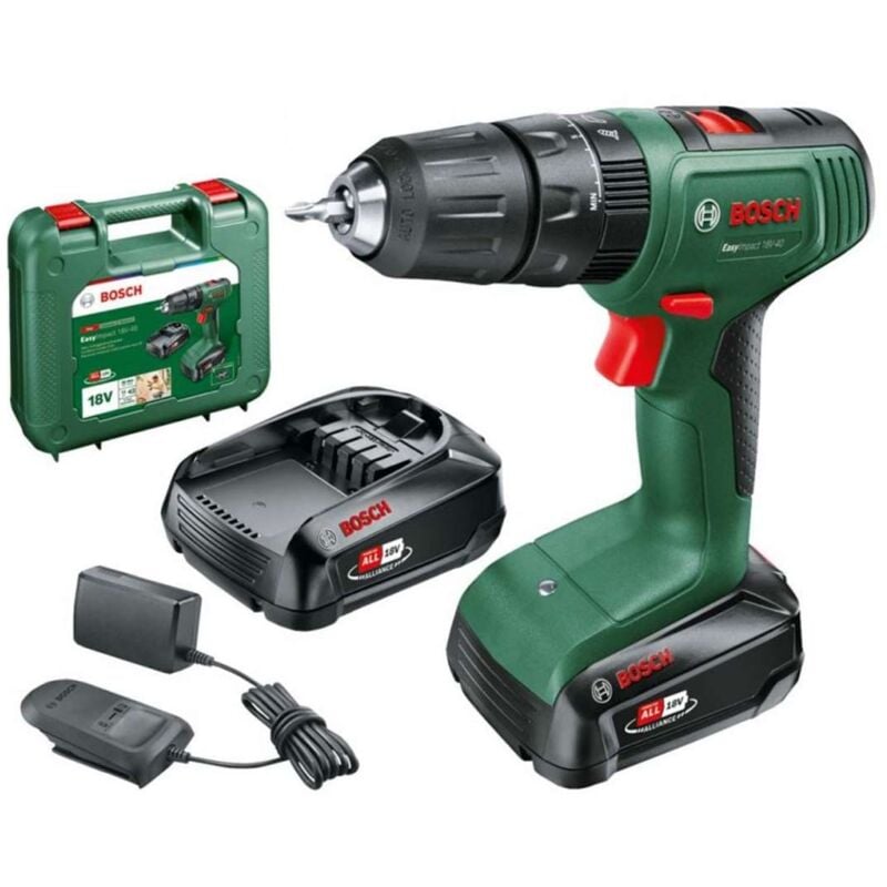 Werkzeug - 18V Akku-Schlagbohrmaschine, 2x 1,5 Ah Li-Ion Akku, Ladegerät 06039D8102 - Bosch