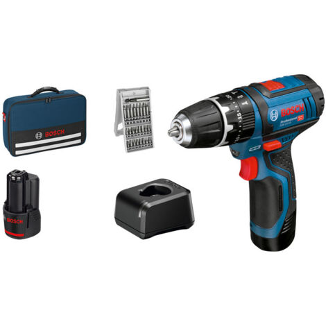 Bosch Akku-Schlagbohrschrauber GSB 12V-15 mit 2x 2,0 Ah Akku + Lader in Tasche