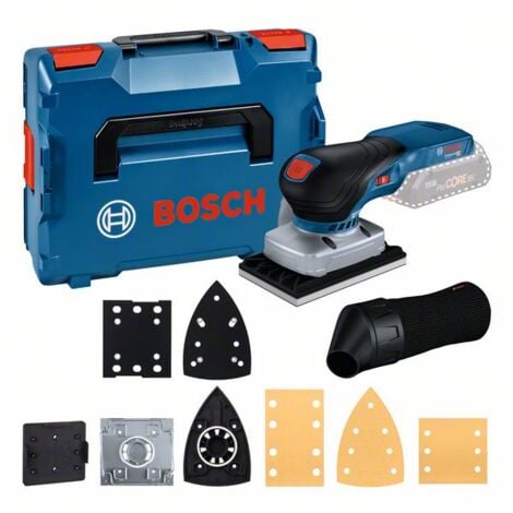 BOSCH Akku-Schwingschleifer GSS 18V-13 Solo mit 3 Platten und Zubehör in L-BOXX