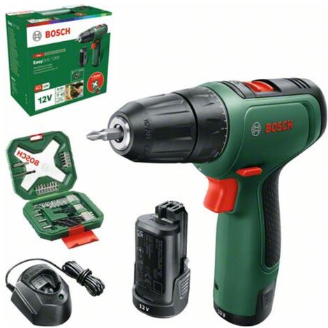 Bosch Akku-Zweigang-Bohrschrauber EasyDrill 1200, incl. 2x Akku PBA 1,5 Ah, Ladegerät, 34-tlg. Zubehörset, Tragekoffer