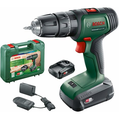 Bosch atornillador a batería UniversalImpact 18V (2 baterías, sistema de 18 V, Ø de taladro en madera 30 mm)
