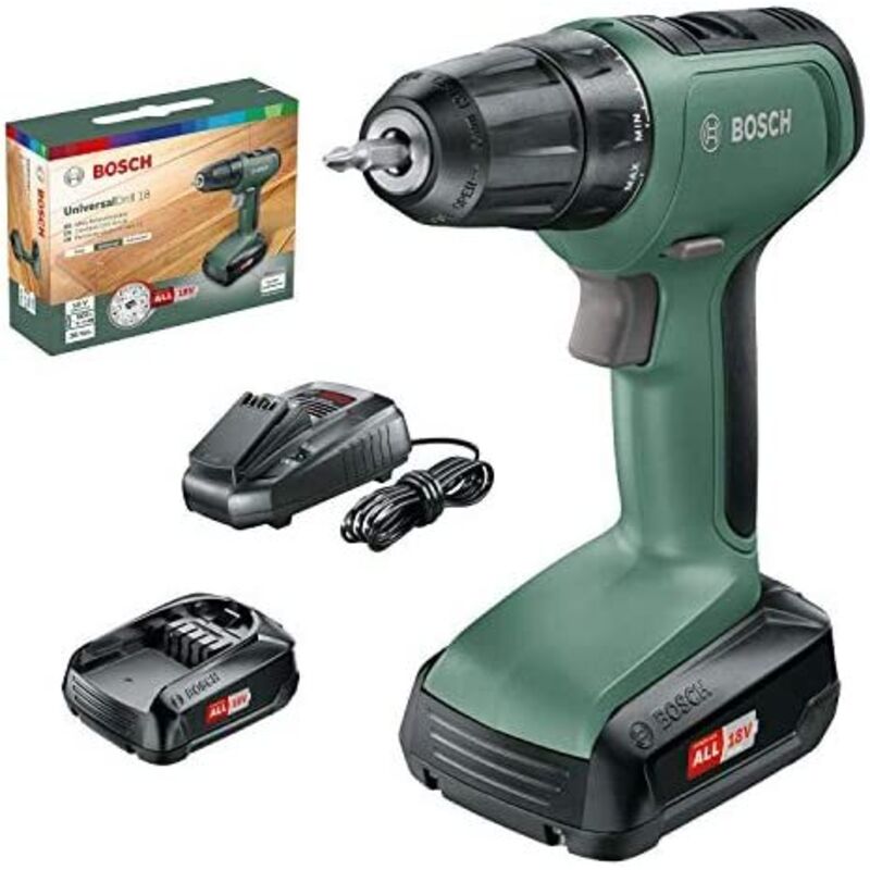 Avvitatore a batteria al litio 18V1,5 Ah 2 batterie UNIVERSALDRILL18 - Bosch