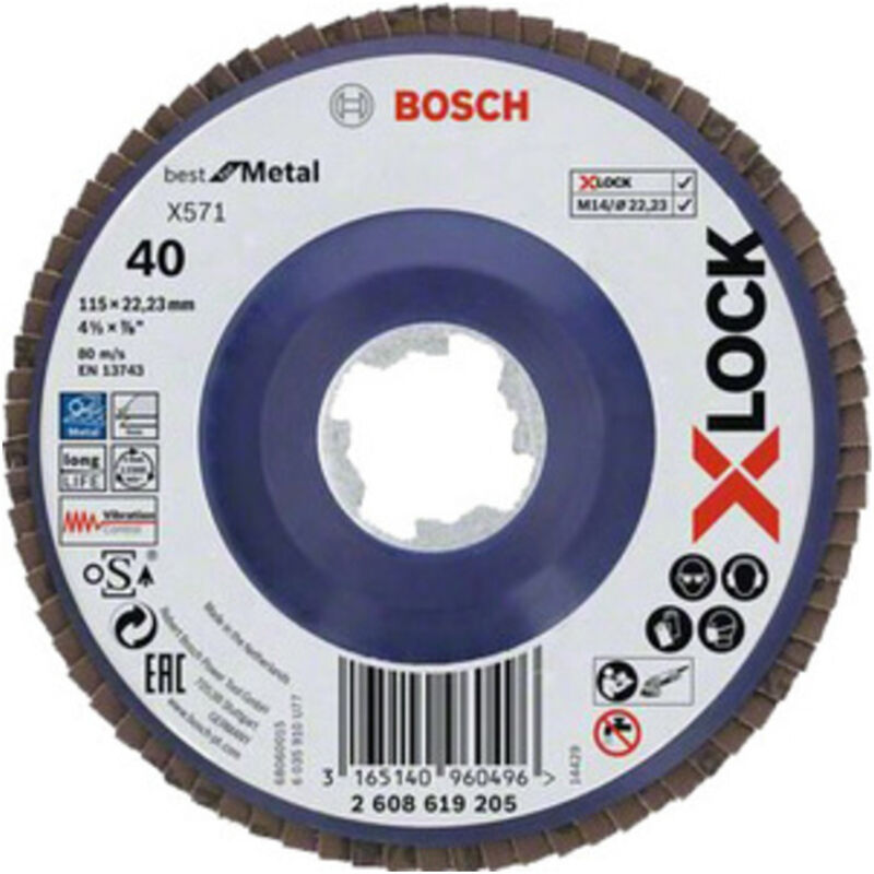 Bosch-A Disco Lamellare Xlock Gr 40 D 115 Mm Bosch 10 Pz