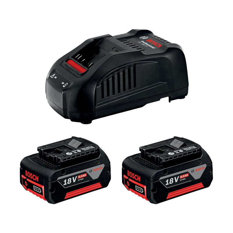 Bosch - b kit 2 batterie 18V-5.0 Ah + caricabatterie