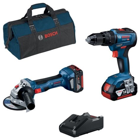 BOSCH-B KIT TRAPANO + SMERIGLIATRICE 18V 125MM
