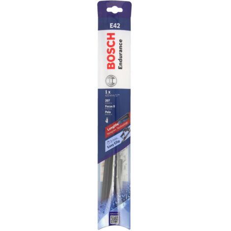 Bosch – Balai essuie-glace plat ENDURANCE E42 – Adaptateur Multi-clip compatible 6 fixations – Design ultra plat pour essuyage silencieux