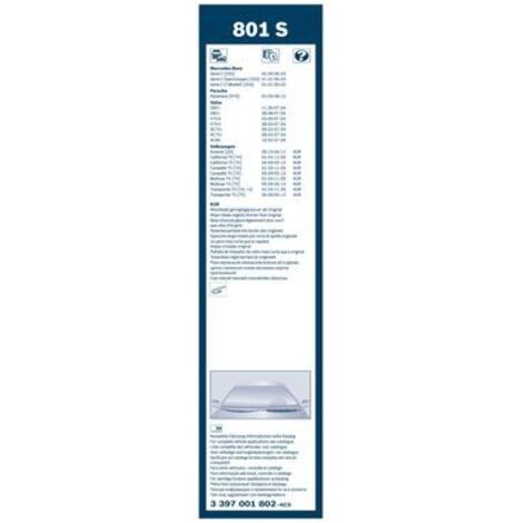 Bosch Balais d'essuie–glace plats conventionnels AVANT Twin Spoiler 801S, L= 600/530mm – 1 paire