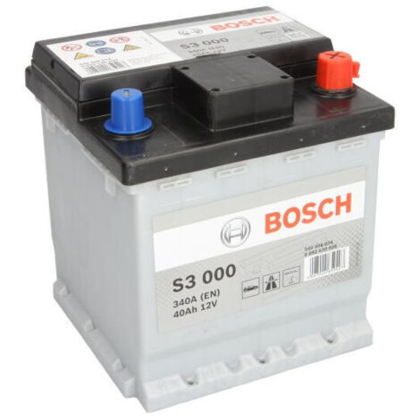 Bosch – Batterie de démarrage 12V 60Ah – Technologie AGM – Longueur 175mm – Hauteur 190mm – Type de borne 1 pour véhicules compatibles - S3000