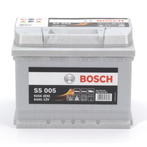 Bosch – Batterie de démarrage voiture 12V 63Ah 610A – Technologie classique CA/CA – Polarité + à droite – Non compatible Start-Stop