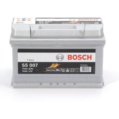 Bosch – Batterie voiture 12V 74Ah 750A – Technologie plomb-calcium – Démarrage fiable pour voitures et camionnettes – Dimensions 278x175x175mm