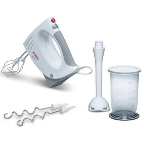 BOSCH Batteur 450W Blanc/Gris  5 vitesse + Pulse Pétrin inclus Fouet électrique Blanc en neige