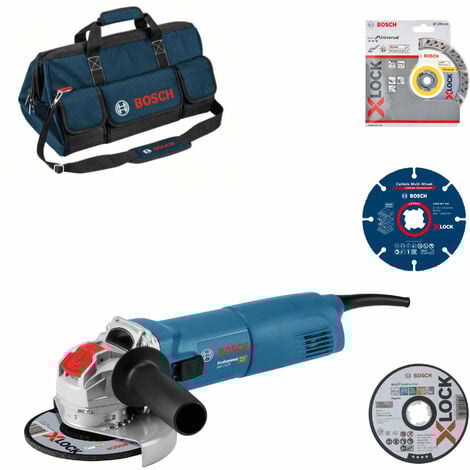 Bosch BAUKIT Winkelschleifer GWX 10-125 X-Lock inklusive Zubehör und Tasche