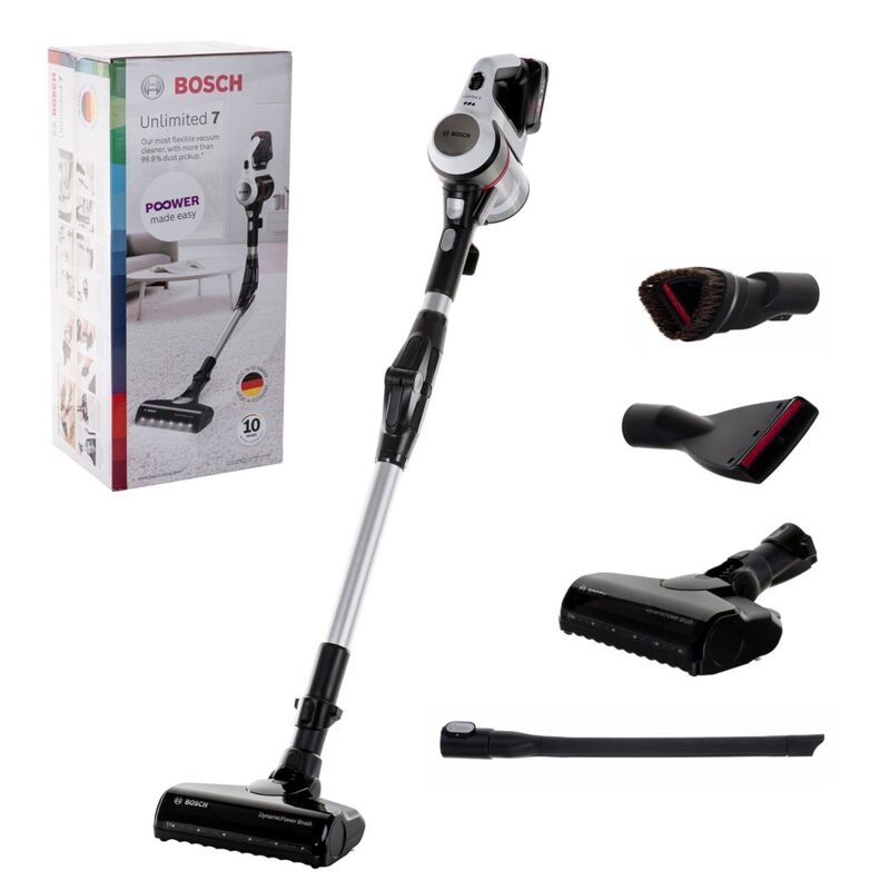 Scopa Elettrica Bosch BBS711W senza Sacchetto senza Filo Acciaio Inossidabile Bianco