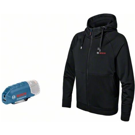 Bosch beheizbare Sweatjacke / Heizjacke GHH 12+18V XA (Basic Version) ohne Akku Gr. 2XL schwarz