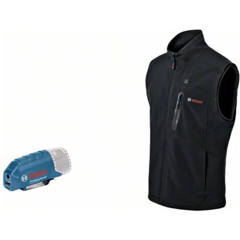 Bosch beheizbare Weste / Heizweste GHV 12+18V XA (Basic Version) ohne Akku, Gr. 2XL schwarz