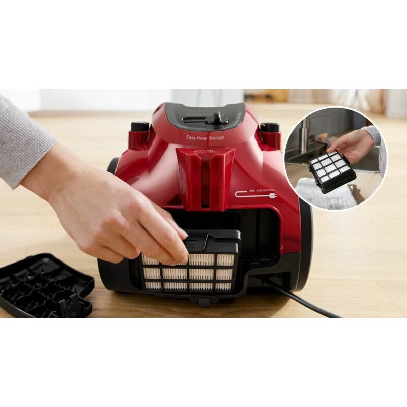 Bosch - BGC05AAA2 Aspirapolvere senza sacco - 78dB - Capacità del contenitore 1.5L - Filtro hepa 12 lavabile