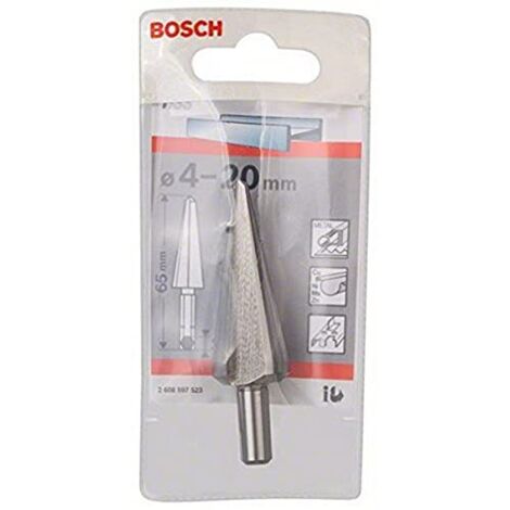 Bosch Blechsch�lbohrer HSS con Sechskantschaft, diametro 4-20 mm, lunghezza 65 mm, 1/4", confezione da 1