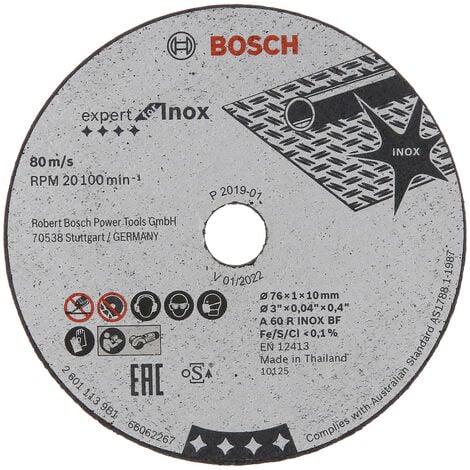 Bosch Bosch 2608601520 Expert for Inox Cutting Blades 76mm x 10mm Bore (Pack Of 5) 2608601520