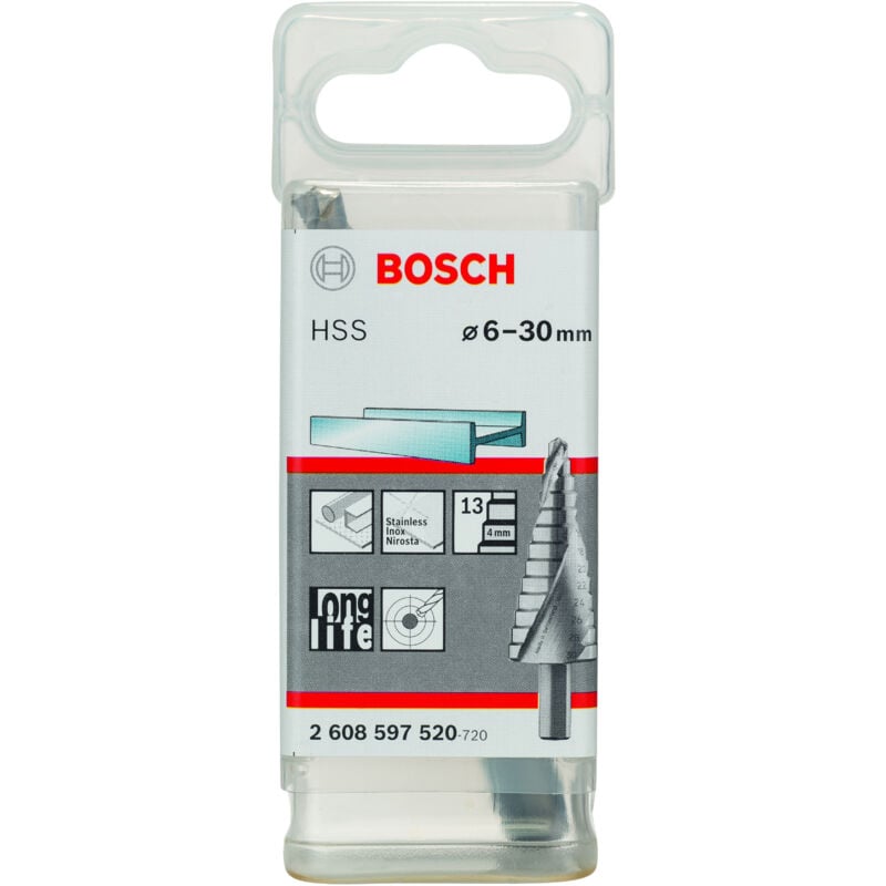 

2608597520 Broca escalonada HSS 6 - 30 mm 10,0 mm 93,5 mm - Bosch