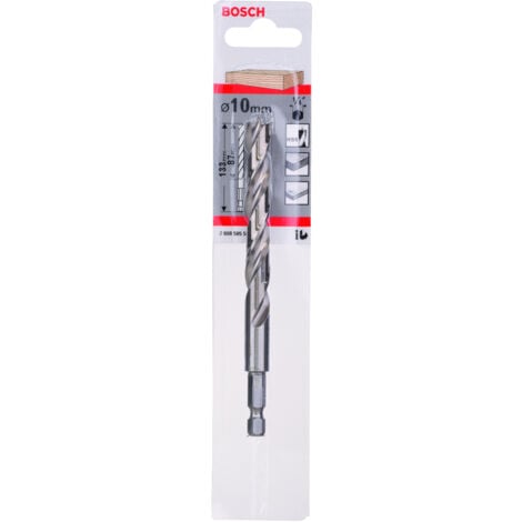 BOSCH - Broca helicoidal madera, hexagonal 1/4 10 x 87 x 133 mm