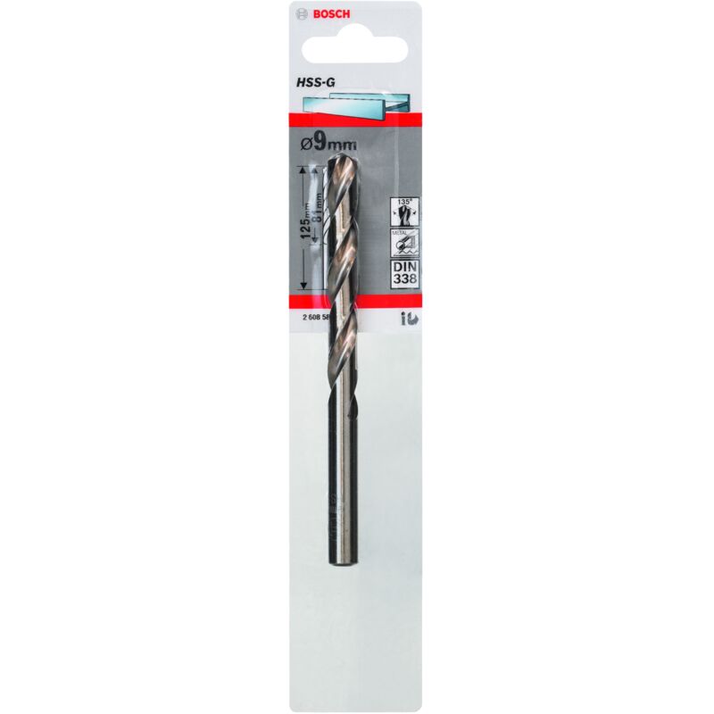 

BOSCH 2608585934 Broca para metal HSS-G, DIN 338 9 x 81 x 125 mm