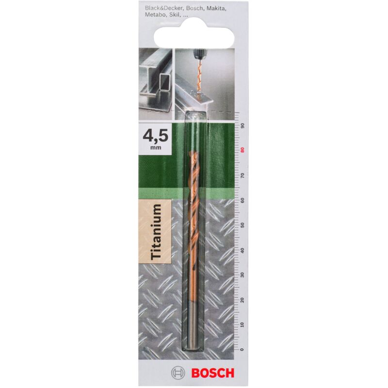 

BOSCH 2609255097 Broca para metal HSS-TiN, DIN 338 Ø 4,5 mm- L- 80 mm