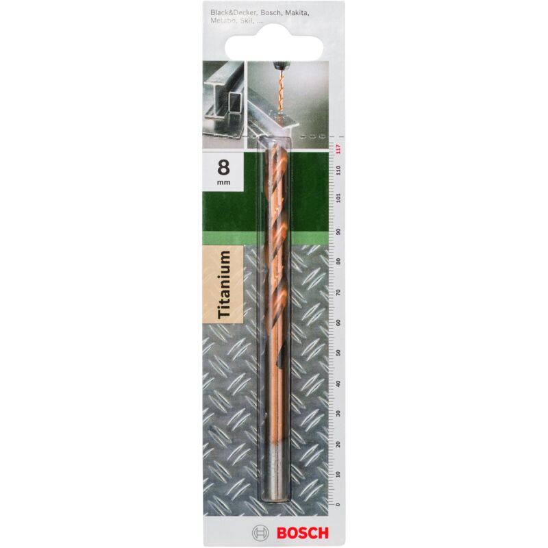 

BOSCH 2609255105 Broca para metal HSS-TiN, DIN 338 Ø 8,0 mm- L- 117 mm