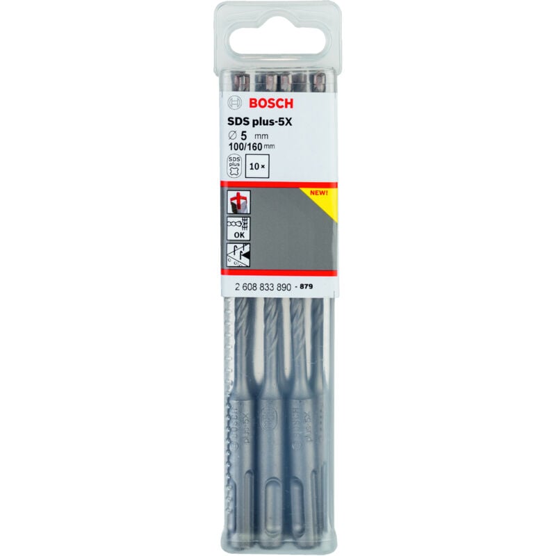 

BOSCH 2608833890 Brocas martillos perforadores SDS-plus-5X 5 x 100 x 160 mm