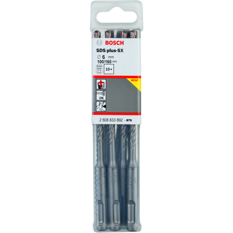 

BOSCH 2608833892 Brocas martillos perforadores SDS-plus-5X 6 x 100 x 160 mm